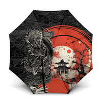 Japanese Dragon Katana Enso Umbrella Japan Pagoda Seamless Cloud LT14 One Size Folded 11.42 inch Opened Diameter 37.4 inch Black - Polynesian Pride