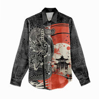 Japanese Dragon Katana Enso Women Casual Shirt Japan Pagoda Seamless Cloud LT14 - Polynesian Pride