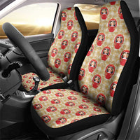 Japanese Daruma Doll Car Seat Cover Palaka With Seamless Bamboo Pattern LT14 - Polynesian Pride