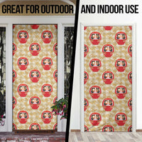 Japanese Daruma Doll Door Cover Palaka With Seamless Bamboo Pattern LT14 - Polynesian Pride