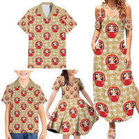 Japanese Daruma Doll Family Matching Summer Maxi Dress and Hawaiian Shirt Palaka With Seamless Bamboo Pattern LT14 - Polynesian Pride