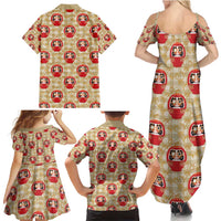 Japanese Daruma Doll Family Matching Summer Maxi Dress and Hawaiian Shirt Palaka With Seamless Bamboo Pattern - Polynesian Pride