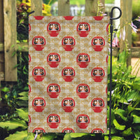 Japanese Daruma Doll Garden Flag Palaka With Seamless Bamboo Pattern LT14 Garden Flag Beige - Polynesian Pride