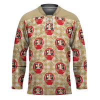 Japanese Daruma Doll Hockey Jersey Palaka With Seamless Bamboo Pattern LT14 Unisex Beige - Polynesian Pride
