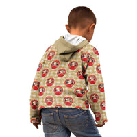 Japanese Daruma Doll Kid Hoodie Palaka With Seamless Bamboo Pattern LT14 - Polynesian Pride