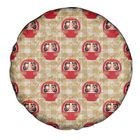 Japanese Daruma Doll Spare Tire Cover Palaka With Seamless Bamboo Pattern LT14 - Polynesian Pride