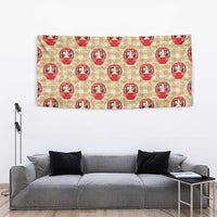 Japanese Daruma Doll Tapestry Palaka With Seamless Bamboo Pattern LT14 - Polynesian Pride