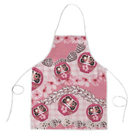 Japanese Daruma Doll Palaka Apron Cherry Blossoms With Shell Lei LT14 Pink - Polynesian Pride