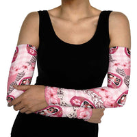 Japanese Daruma Doll Palaka Arm Sleeves Cherry Blossoms With Shell Lei LT14 - Polynesian Pride
