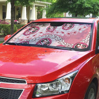 Japanese Daruma Doll Palaka Auto Sun Shade Cherry Blossoms With Shell Lei LT14 - Polynesian Pride