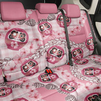 Japanese Daruma Doll Palaka Back Car Seat Cover Cherry Blossoms With Shell Lei LT14 - Polynesian Pride
