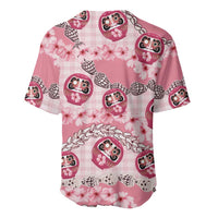 Japanese Daruma Doll Palaka Baseball Jersey Cherry Blossoms With Shell Lei LT14 - Polynesian Pride