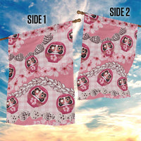 Japanese Daruma Doll Palaka Garden Flag Cherry Blossoms With Shell Lei LT14 - Polynesian Pride