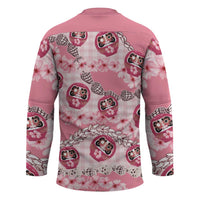 Japanese Daruma Doll Palaka Hockey Jersey Cherry Blossoms With Shell Lei LT14 - Polynesian Pride