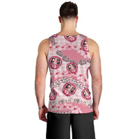 Japanese Daruma Doll Palaka Men Tank Top Cherry Blossoms With Shell Lei LT14 - Polynesian Pride