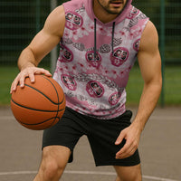 Japanese Daruma Doll Palaka Sleeveless Hoodie Cherry Blossoms With Shell Lei LT14 - Polynesian Pride