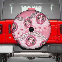 Japanese Daruma Doll Palaka Spare Tire Cover Cherry Blossoms With Shell Lei LT14 - Polynesian Pride