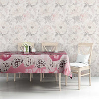 Japanese Daruma Doll Palaka Tablecloth Cherry Blossoms With Shell Lei LT14 - Polynesian Pride