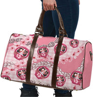 Japanese Daruma Doll Palaka Travel Bag Cherry Blossoms With Shell Lei LT14 - Polynesian Pride