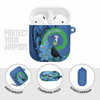 New Zealand Chatham Islands AirPods Case Wharekauri Forget Me Not With Black Robin LT14 - Polynesian Pride