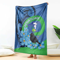New Zealand Chatham Islands Blanket Wharekauri Forget Me Not With Black Robin LT14 - Polynesian Pride