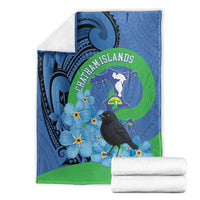 New Zealand Chatham Islands Blanket Wharekauri Forget Me Not With Black Robin LT14 - Polynesian Pride