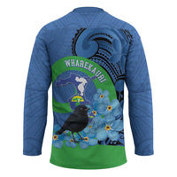 New Zealand Chatham Islands Hockey Jersey Wharekauri Forget Me Not With Black Robin - Polynesian Pride