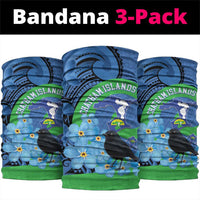 New Zealand Chatham Islands Neck Gaiter Wharekauri Forget Me Not With Black Robin - Polynesian Pride