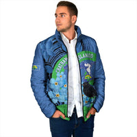 New Zealand Chatham Islands Padded Jacket Wharekauri Forget Me Not With Black Robin - Polynesian Pride