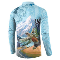 New Zealand South Island Button Sweatshirt Te Waipounamu Aoraki Kea Bird LT14 - Polynesian Pride