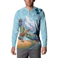 New Zealand South Island Button Sweatshirt Te Waipounamu Aoraki Kea Bird LT14 - Polynesian Pride