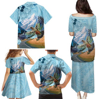 New Zealand South Island Family Matching Puletasi and Hawaiian Shirt Te Waipounamu Aoraki Kea Bird