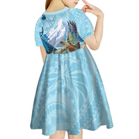 New Zealand South Island Kid Short Sleeve Dress Te Waipounamu Aoraki Kea Bird