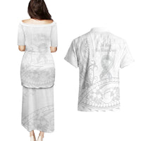 Polynesia Brain Cancer Awareness Couples Matching Puletasi and Hawaiian Shirt In May We Wear Grey LT14 - Polynesian Pride