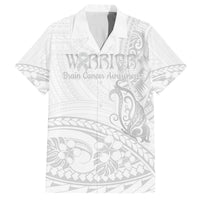 Polynesia Brain Cancer Awareness Family Matching Puletasi and Hawaiian Shirt In May We Wear Grey LT14 Dad's Shirt - Short Sleeve White - Polynesian Pride