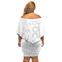 Polynesia Brain Cancer Awareness Off Shoulder Short Dress In May We Wear Grey LT14 - Polynesian Pride