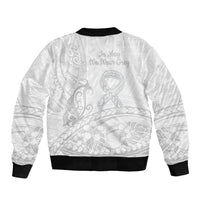 Polynesia Brain Cancer Awareness Sleeve Zip Bomber Jacket In May We Wear Grey LT14 - Polynesian Pride