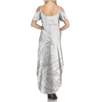 Polynesia Brain Cancer Awareness Summer Maxi Dress In May We Wear Grey LT14 - Polynesian Pride