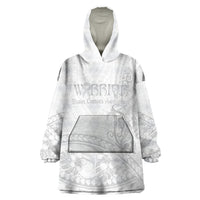 Polynesia Brain Cancer Awareness Wearable Blanket Hoodie In May We Wear Grey LT14 One Size White - Polynesian Pride
