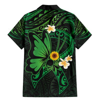 Polynesia Mental Health Awareness Family Matching Mermaid Dress and Hawaiian Shirt Green Ribbon Be Kind To Your Mind