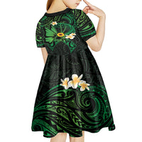 Polynesia Mental Health Awareness Kid Short Sleeve Dress Green Ribbon Be Kind To Your Mind