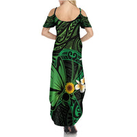 Polynesia Mental Health Awareness Summer Maxi Dress Green Ribbon Be Kind To Your Mind LT14 - Polynesian Pride
