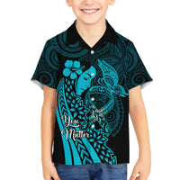 Polynesia World Ovarian Cancer Day Family Matching Off Shoulder Short Dress and Hawaiian Shirt You Matter Polynesian Women