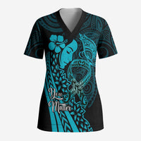 Polynesia World Ovarian Cancer Day Scrub Top You Matter Polynesian Women - Polynesian Pride