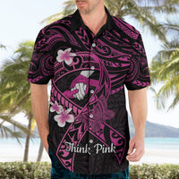 Polynesia Breast Cancer Awareness Hawaiian Shirt Pink Ribbon No One Fights Alone - Black LT14 - Polynesian Pride