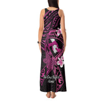 Polynesia Breast Cancer Awareness Tank Maxi Dress Pink Ribbon No One Fights Alone - Black LT14 - Polynesian Pride