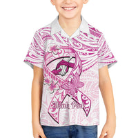 Polynesia Breast Cancer Awareness Hawaiian Shirt Pink Ribbon No One Fights Alone - White LT14 - Polynesian Pride
