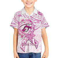 Polynesia Breast Cancer Awareness Hawaiian Shirt Pink Ribbon No One Fights Alone - White LT14 - Polynesian Pride