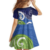 Southland New Zealand Family Matching Summer Maxi Dress and Hawaiian Shirt Maori Koru Flag Color