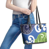 Southland New Zealand Leather Tote Bag Maori Koru Flag Color